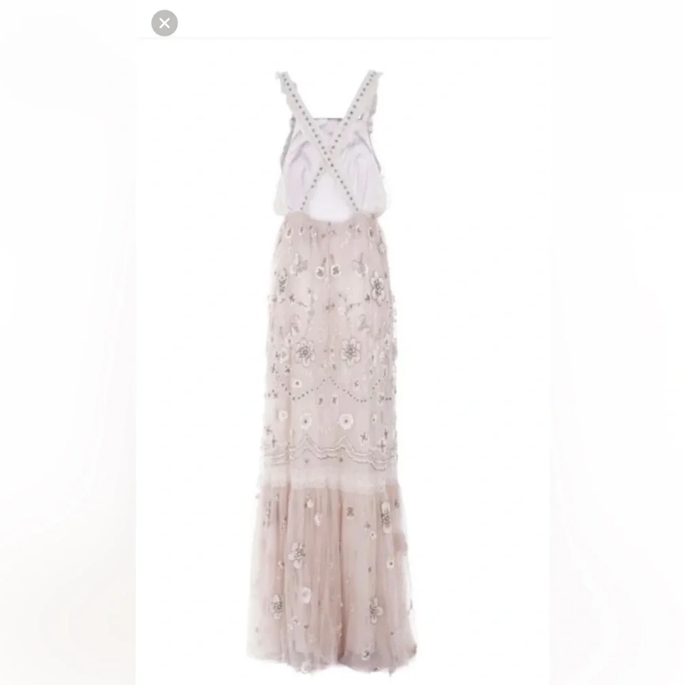 NWT Needle and Thread Pink Petal cluster bib gown xs 🦋 - Picture 6 of 16